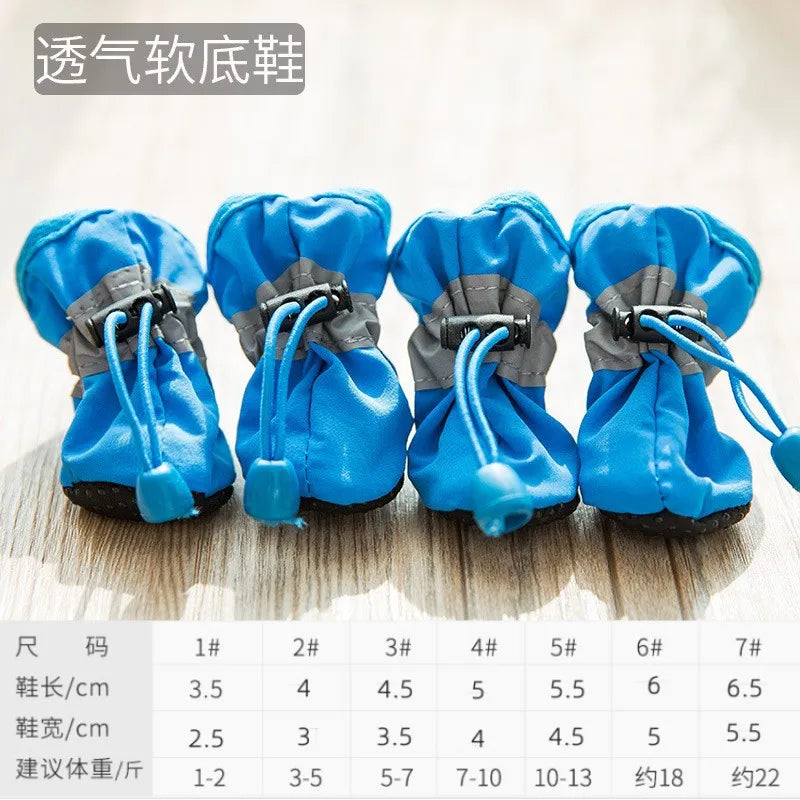4pcs Water-Resistant Dog Shoes For Small Dogs - Protect Your Pet's Paws And Keep Them Dry,Outdoor rain boots for dogs